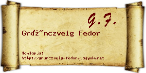 Grünczveig Fedor névjegykártya